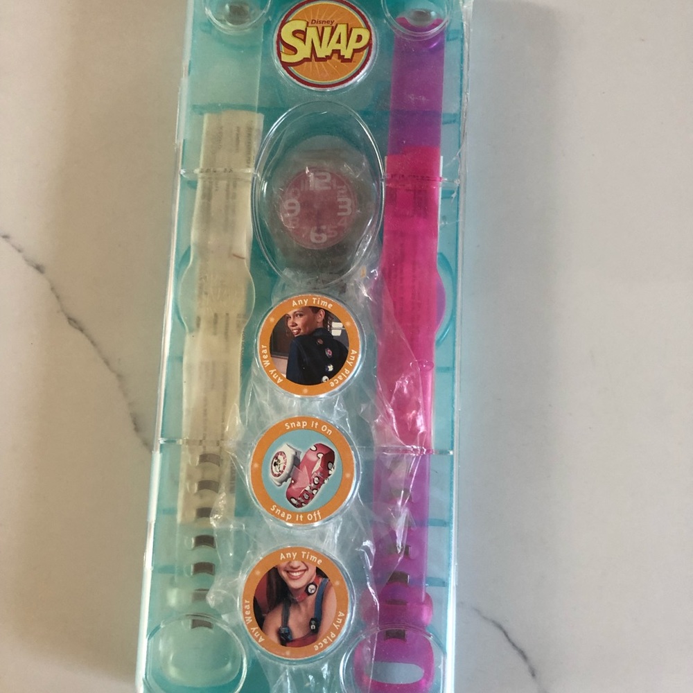 NWOT Disney snap watch with pink face